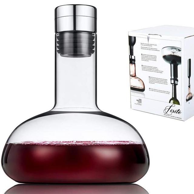 SJZQ Circulation Wine decanter 50oz Wine Carafe with lid,100% Hand Blown Crystal Aerator decanter,Superior Wine Aerator Gift For Wine…