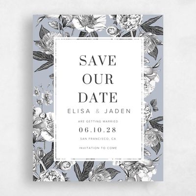 Blue Wedding Save the Date - Trèfle Portrait