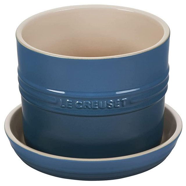 Le Creuset Stoneware Herb Planter, 5.5 Inches, Deep Teal