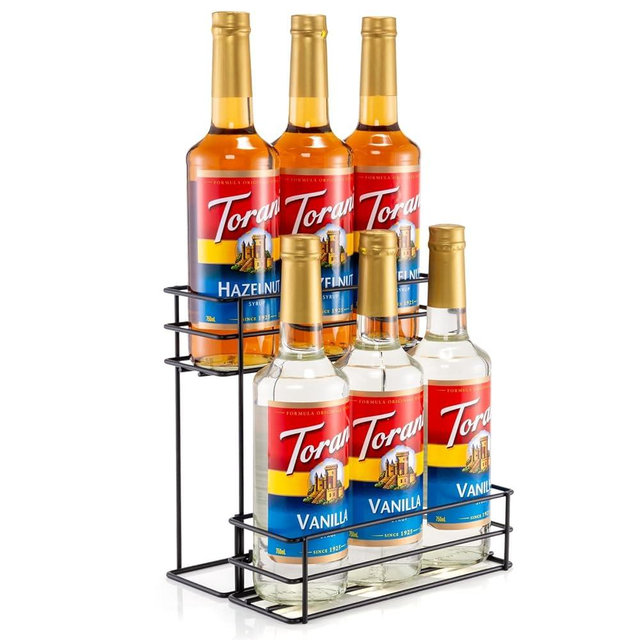 kimilus 6 Bottle Coffee Syrup Organizer Coffee Syrup Rack for Coffee Bar Kitchen Small Wine Rack for Bar Family Storage for Syrup Wine Dressing