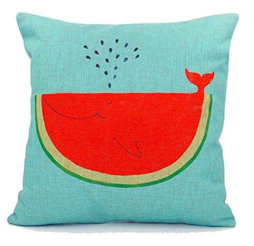Watermelon Whale Throw Pillow Cover Case