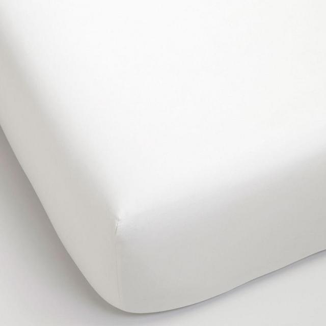 700-Thread-Count Cotton Fitted Sheet, Queen, White