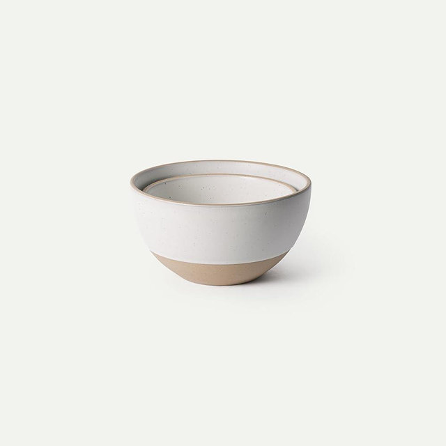 MORA Jumbo and Large Bowls Set of 2, 2.5 and 1.5 Qt Ceramic Pottery Mixing Bowls - Microwave and Dishwasher Safe - Oat