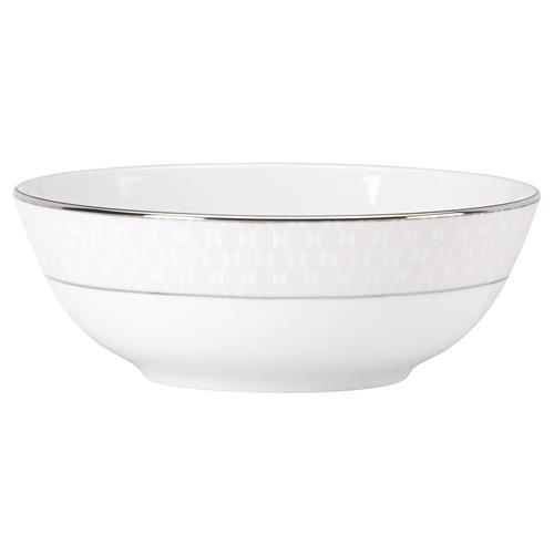Kate Spade Mercer Drive Modern White Ceramic Pink Rim Soup Bowl