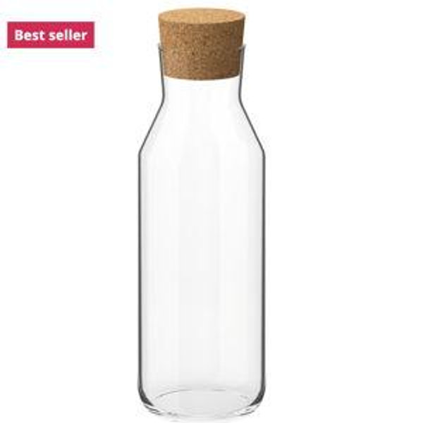 IKEA 365+ Carafe with stopper - clear glass/cork 34 oz