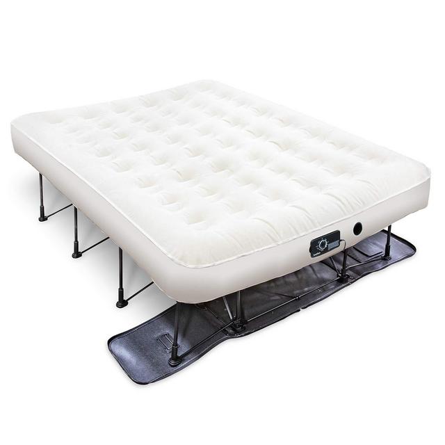 Ivation EZ-Bed (Queen) Air Mattress with Frame Rolling Case, Self Inflatable, Blow Up Bed Auto Shut-Off, Comfortable Surface AirBed, Best for Guest, Travel, Vacation, Camping