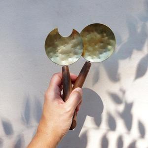 Brass + Walnut Salad Servers