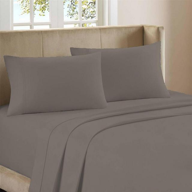 King 800 Thread Count Cotton Rich Sateen Sheet Set Light Gray - Color Sense
