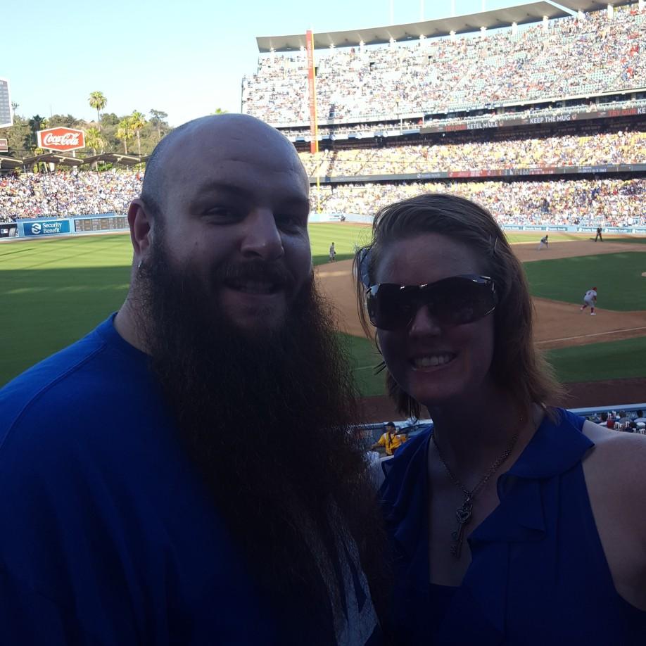 Dodgers Stadium for an early birthday gift to Jesse July 2018