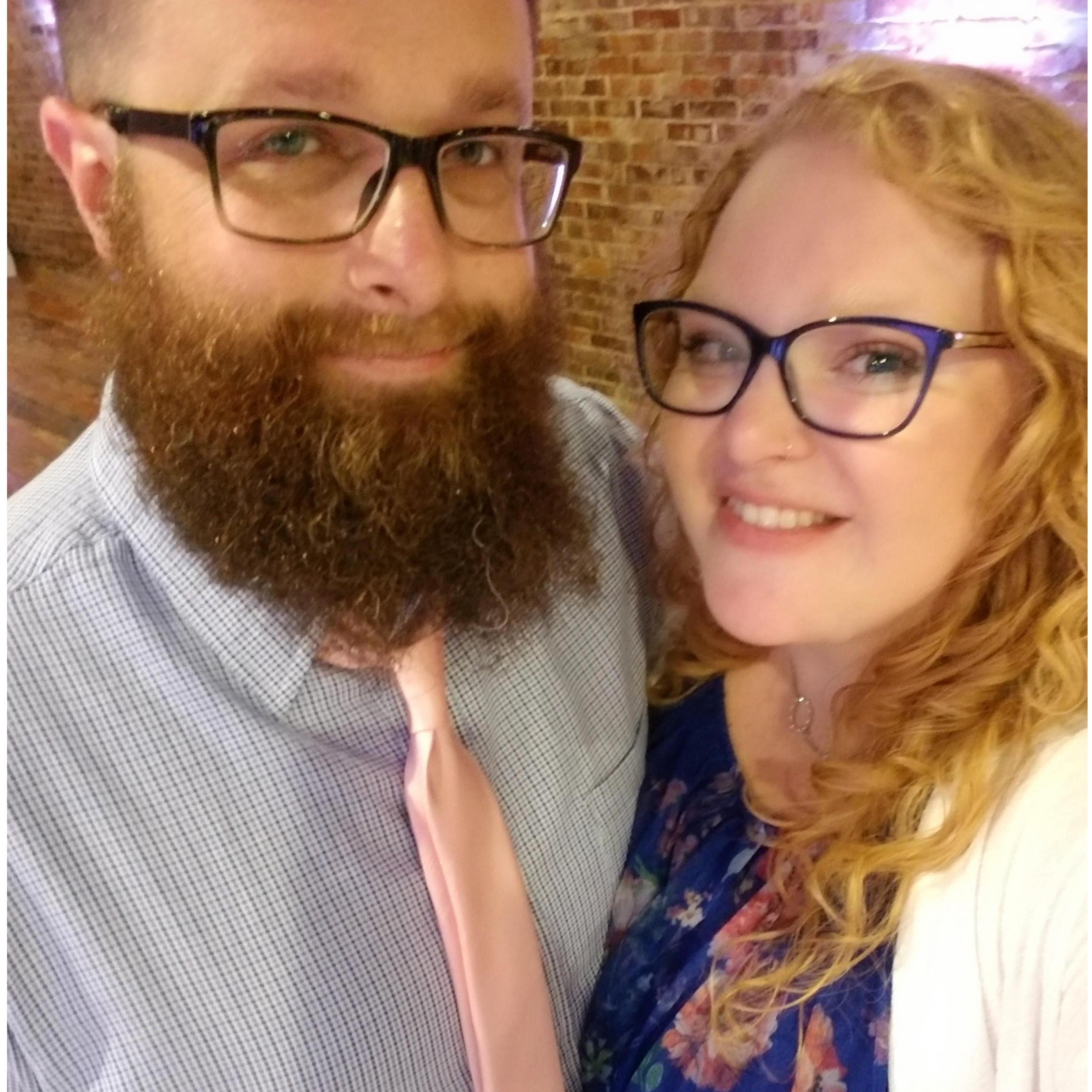 This was at a friend's wedding where we dressed up and decided to snap a picture for a memory.