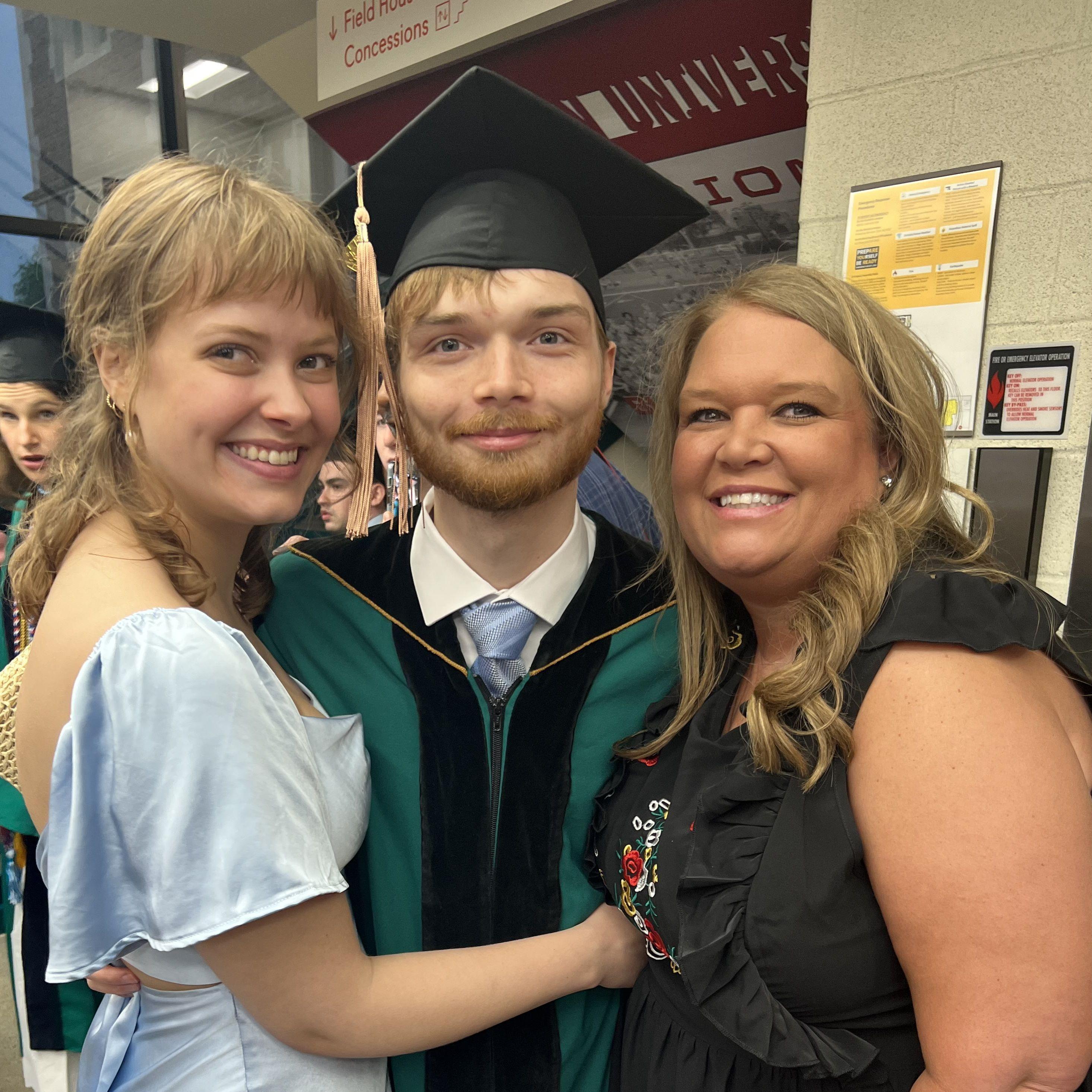 Jaydon's graduation. Pictured with us is Jaydon's mom, Jerri.