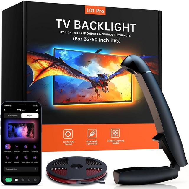 FFJ TV LED Backlight, 11.5ft Cuttable TV Lights That Change with TV for 32-50 Inch Screen and PC Monitor, TV Backlight with Sensor, Smart App Control, Game & Music Sync Color Changing Lights