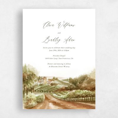 Dijon, Brown Wedding Invitation - Hillpine Classic