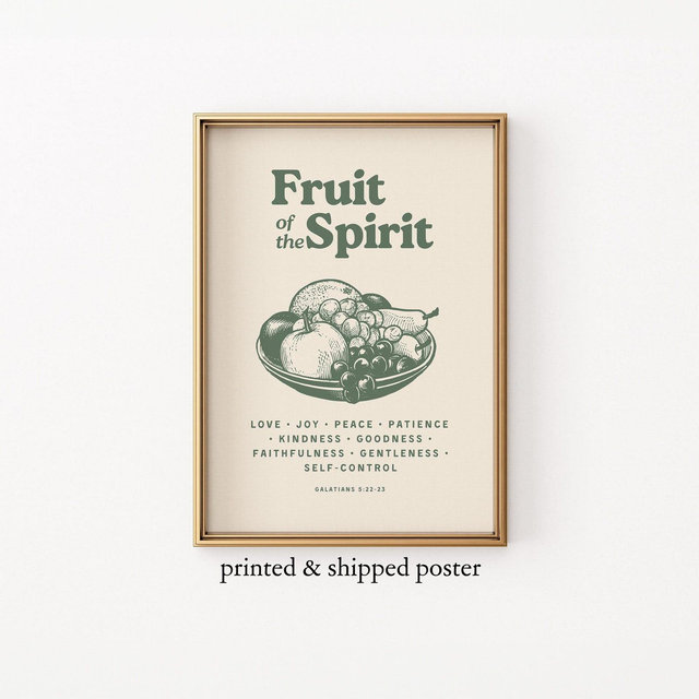 Fruit of the Spirit Wall Art: Christian Bible Verse Poster