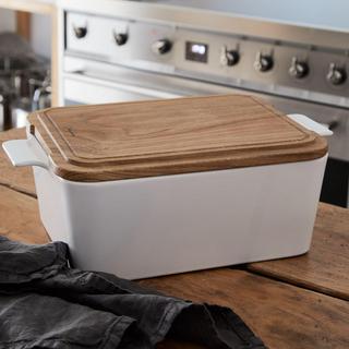 Ensemble Gift Rectangular Bread Box with Wood Lid