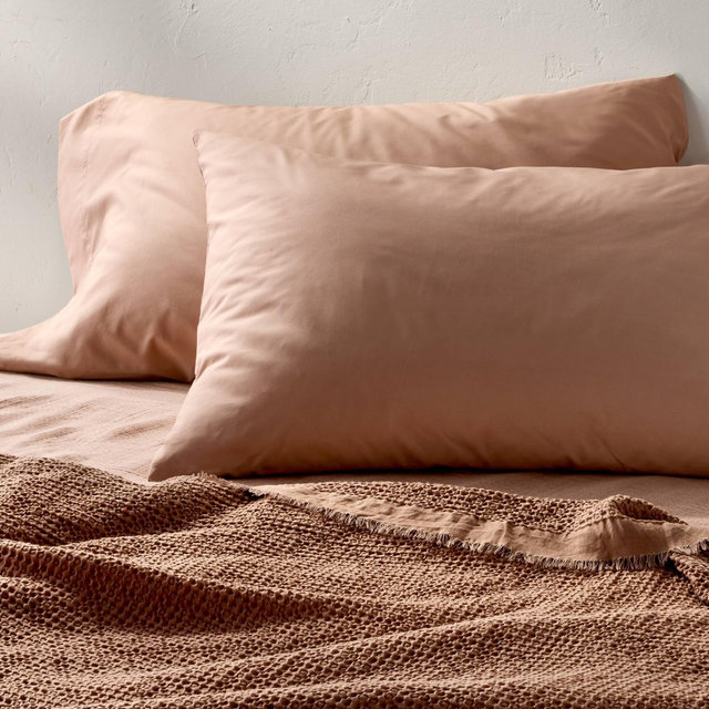 Standard 400 Thread Count Percale Pillowcases Light Adobe Clay - Casaluna™