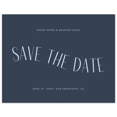 Blue Modern Wedding Digital Save the Date - Lark Landscape