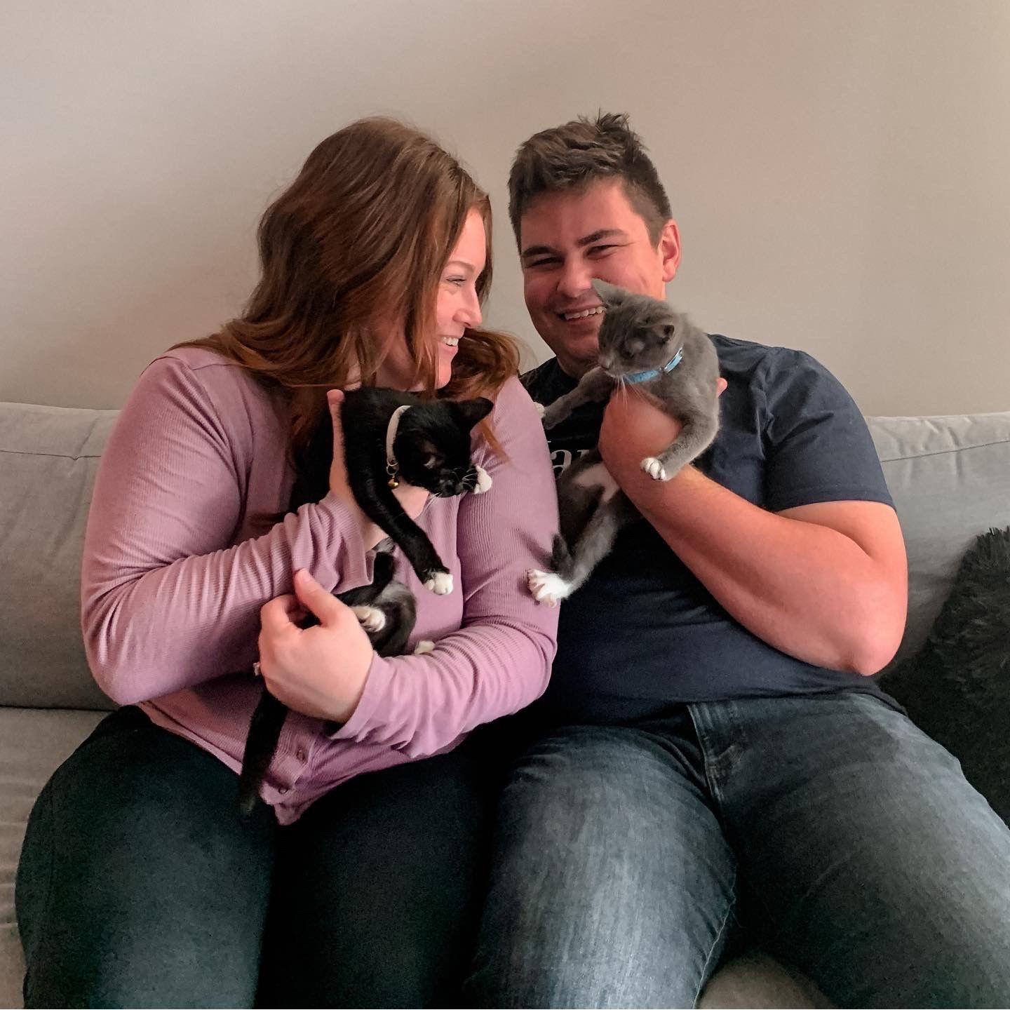The couple's first pets together, Percy and Pike! The two were rescued in Alabama and brought to Ohio, where Chris and Rachel met the kitten siblings and instantly fell in love!