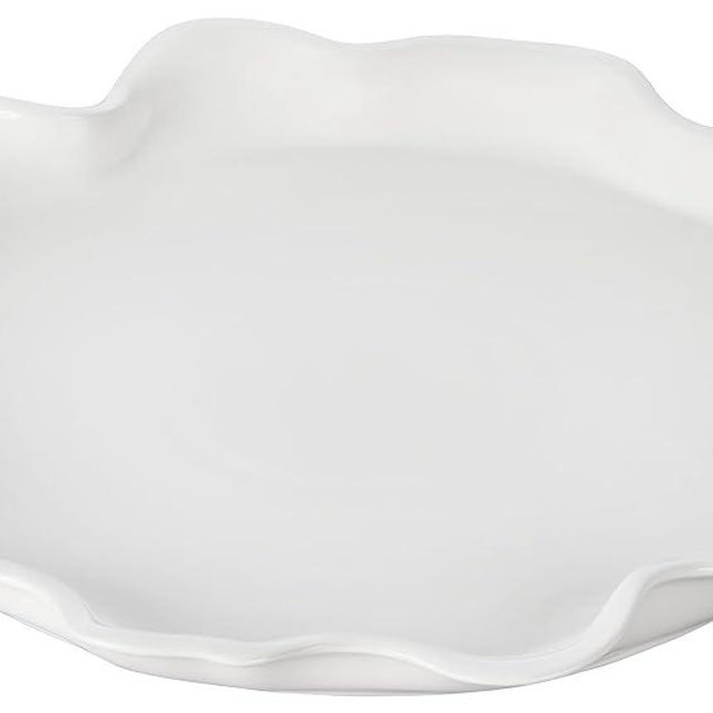 Le Creuset Stoneware Iris Collection Serving Platter, 14", White