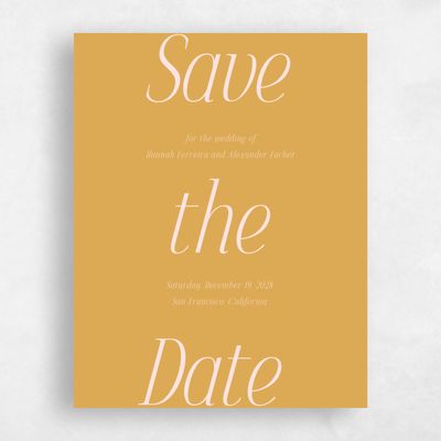 Harvest Gold, Orange Wedding Save the Date - Mycenae Portrait