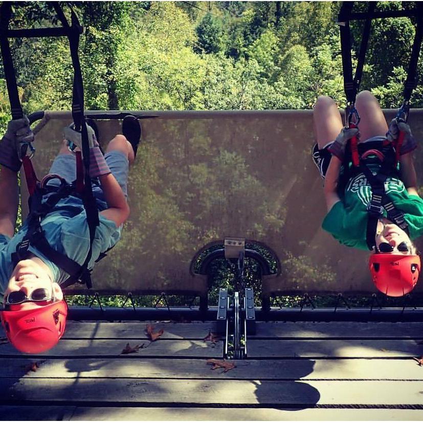 Zip lining at Navitat in Asheville, NC