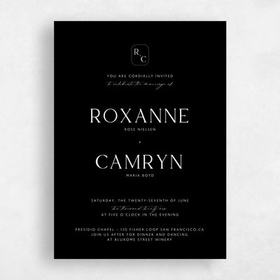 Black Wedding Invitation - Altair Classic