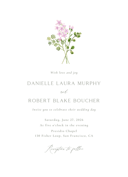Rydal Portrait | Flamingo | Zola Wedding Invitations