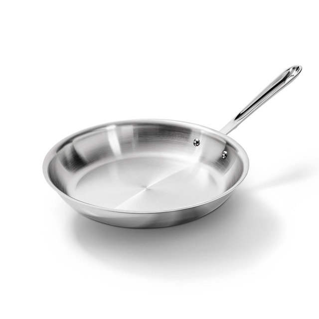 All-Clad 12" Stainless Steel Fry Pan, 3-Ply Bonded Cookware, Silver