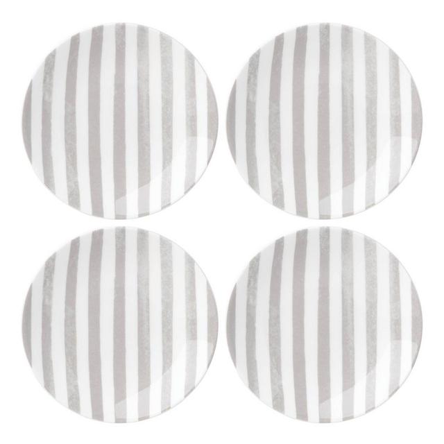 kate spade new york Charlotte Street™ Tidbit Plates in Grey (Set of 4)