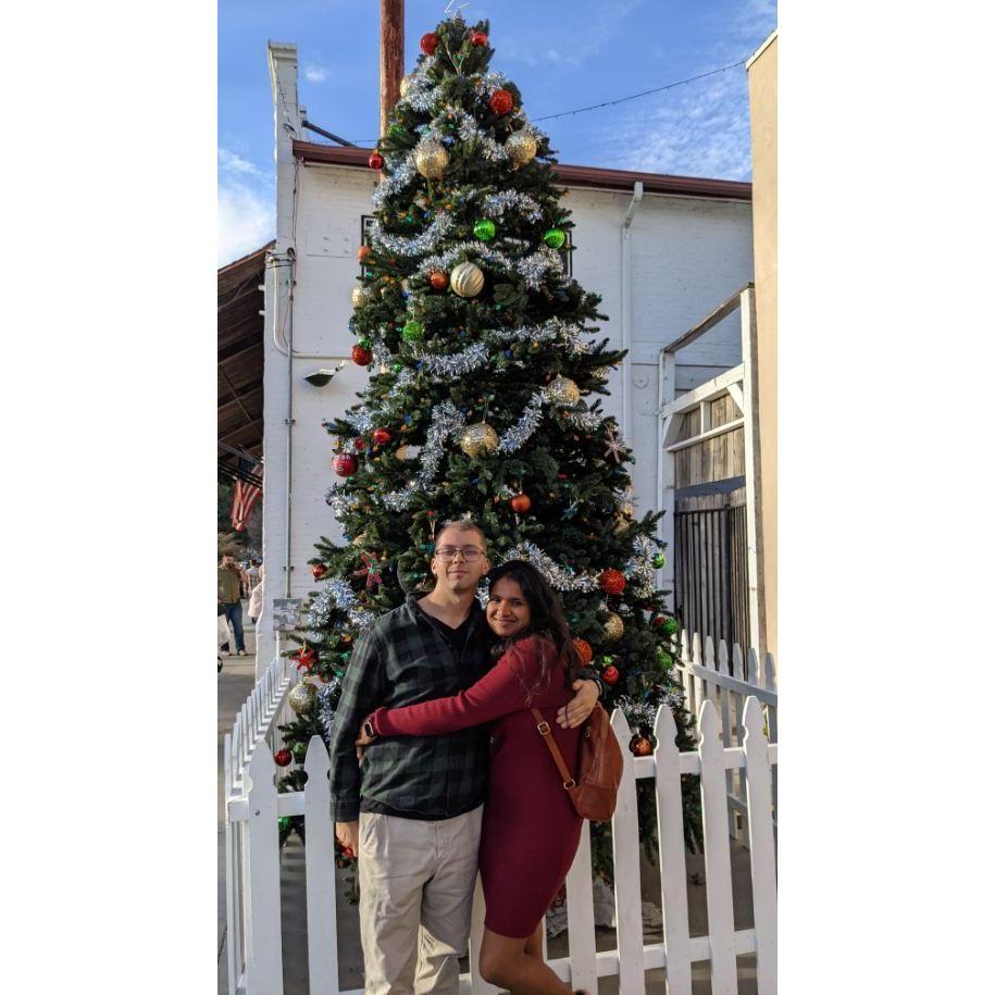 Our first Christmas tree pic together in Julian — where Tyler told Ambika the mountain towns in Georgia were better… and, okay fine, he wasn’t wrong.