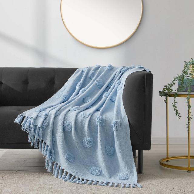 50"x60" Anida Tufted Throw Blanket Cloud Blue - Refinery29