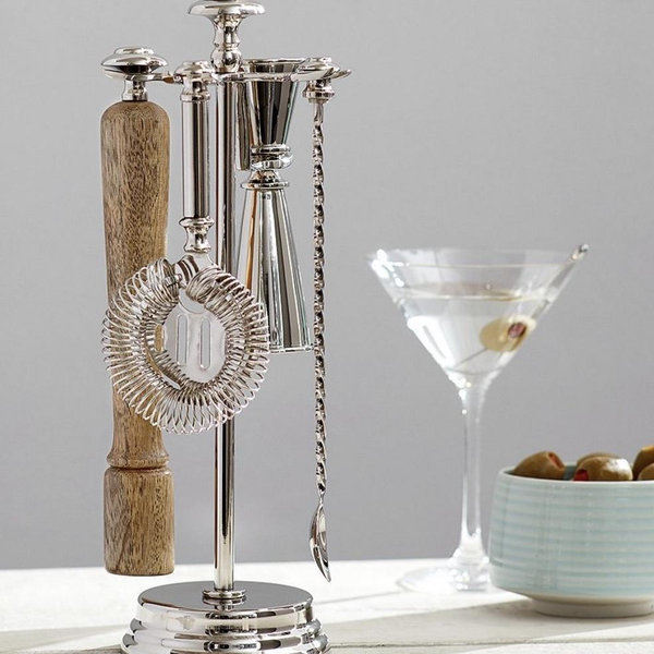 Harrison 5-Piece Bar Tool Set in Silver Finish