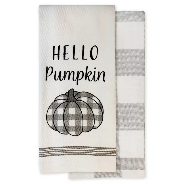 Hello Pumpkin Harvest Kitchen Towels (Set of 2)