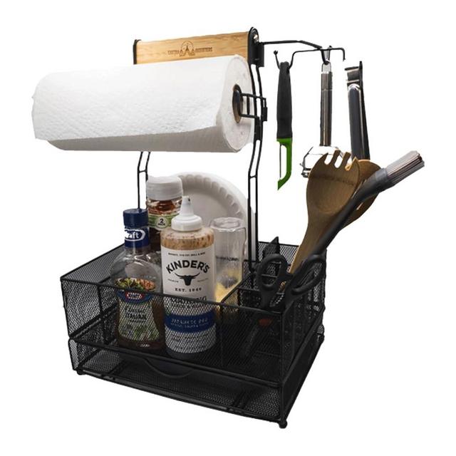 Castra Outfitters Grill Caddy for Outdoor Grill - Picnic Caddy for Outdoor Kitchen Accessories - BBQ Accessories Caddy with Paper Towel Holder - Grilling Caddy and BBQ Caddy for Outdoor Grilling