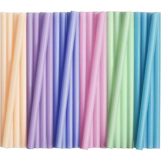 ALINK 100 pcs Jumbo Plastic Smoothie Straws, Wide Assorted Colors Disposable Drinking Straws for Milkshakes, Boba, Bubble Tea, Tapioca Pearls - 8.5"L, 0.4" D