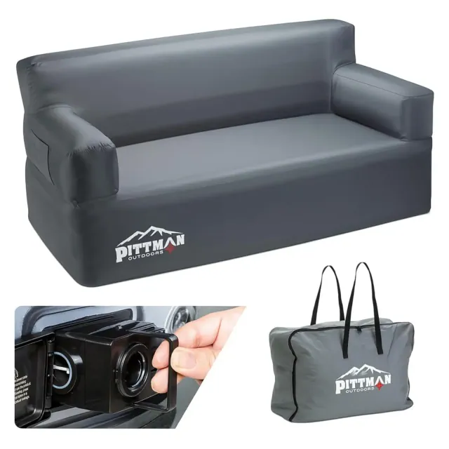 Pittman Outdoors Inflatable Couch with Built-in Pump, Portable Sofa for Camping