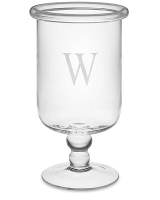 Williams Sonoma Personalized Classic Glass Hurricane Candle Set of 2
