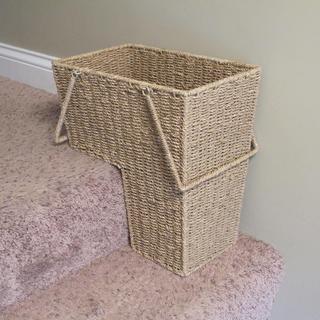 Handwoven Wicker Stair Basket