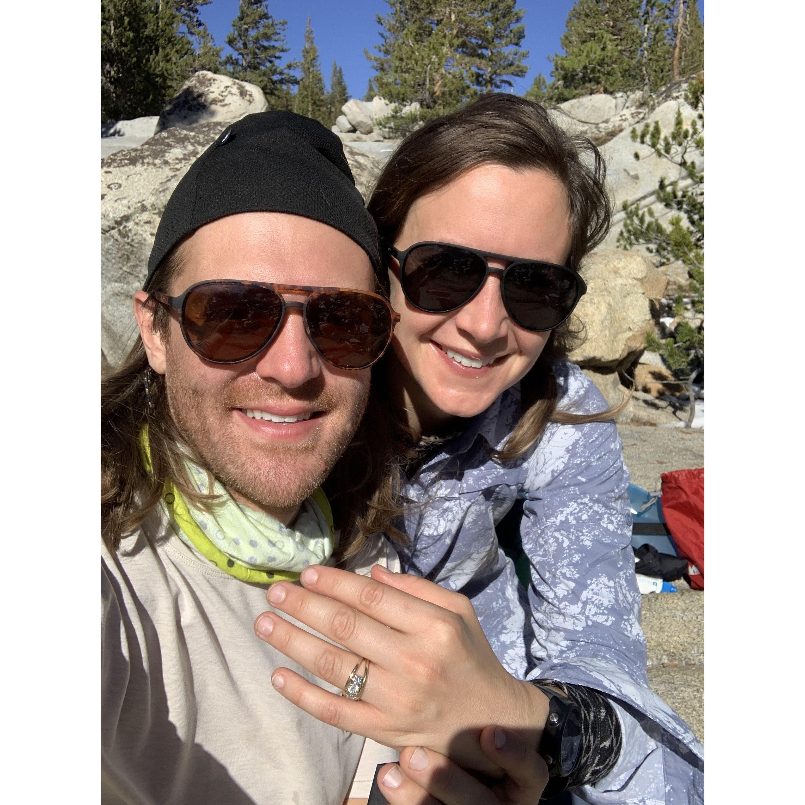 The proposal over Paiute Pass in the Sierra Nevadas, October 2021!