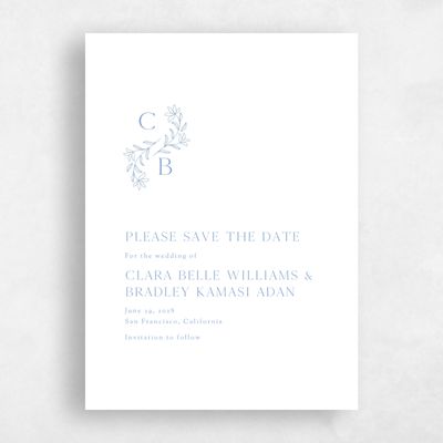 Dusty Blue Wedding Invitation - Creston Classic Letterpress