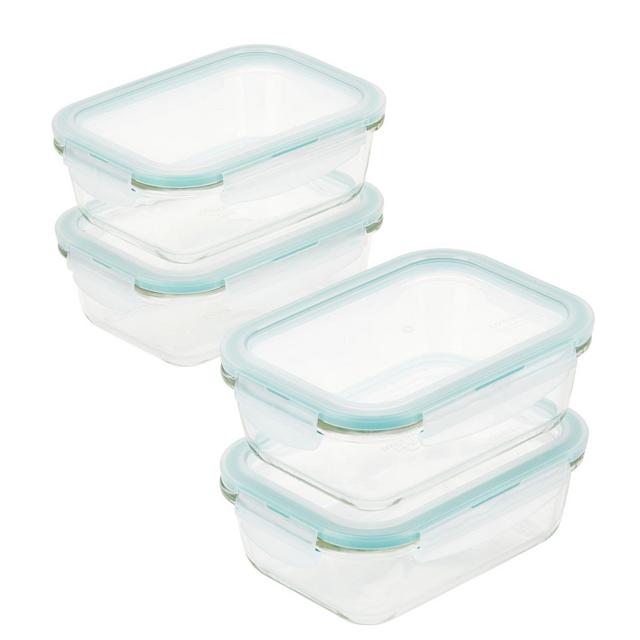Lock & Lock Purely Better 4-Pack 21 oz. Rectangular Glass Food Storage Containers