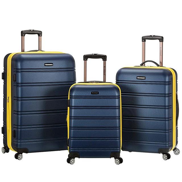 Rockland Melbourne Hardside Expandable Spinner Wheel Luggage, Navy, 3-Piece Set (20/24/28)