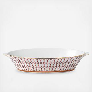 Renaissance Red Oval Serving Bowl