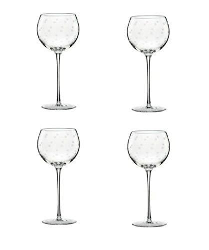 Kate Spade LARABEE DOT Balloon Wine SET/4 Glasses Lenox