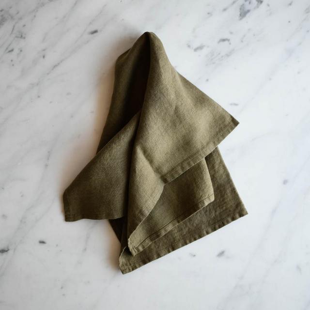 Linen Kitchen Towel, Olive