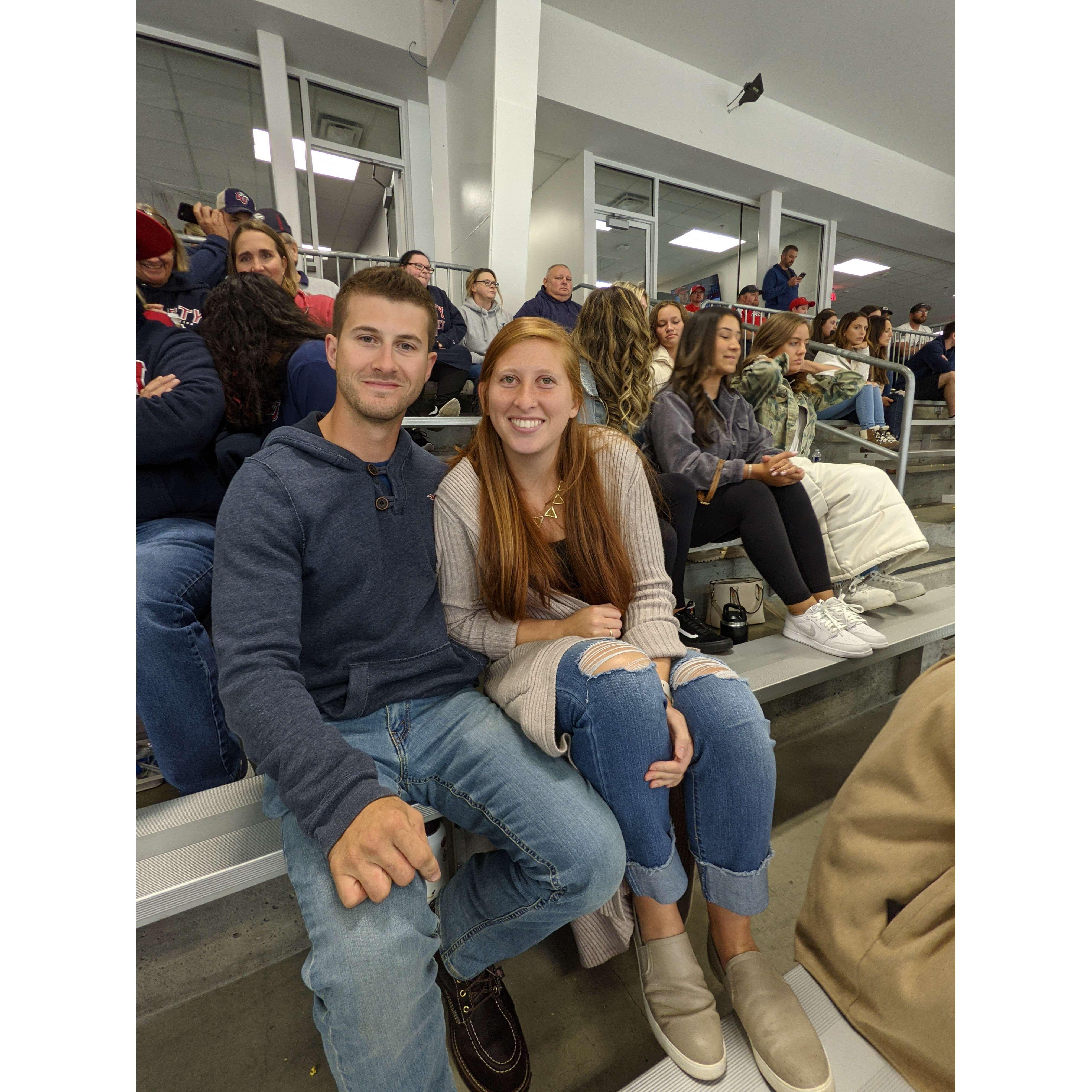 Our first hockey game together