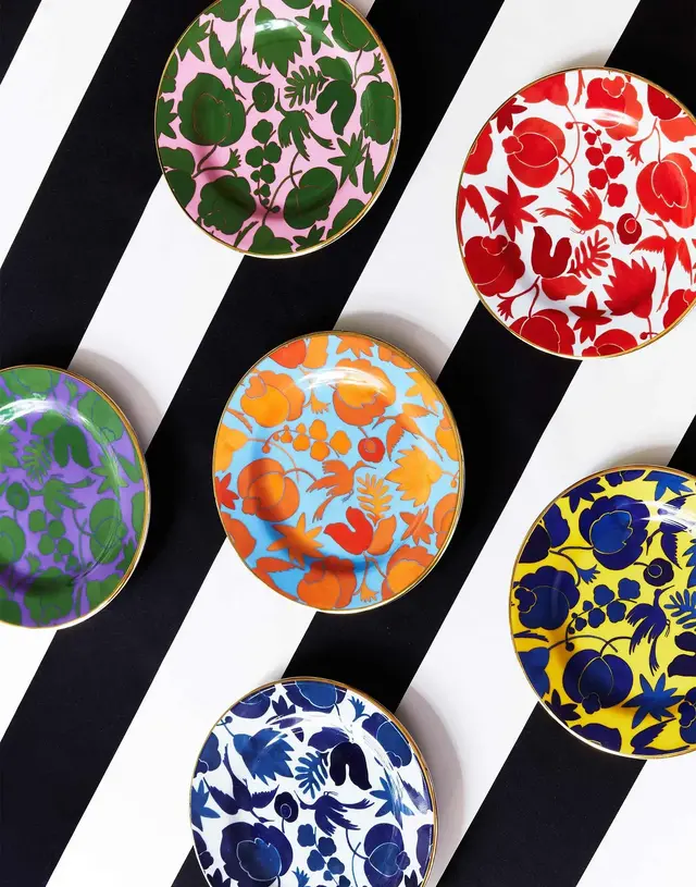 Dessert Plate Set of 6 Wildbird Mix