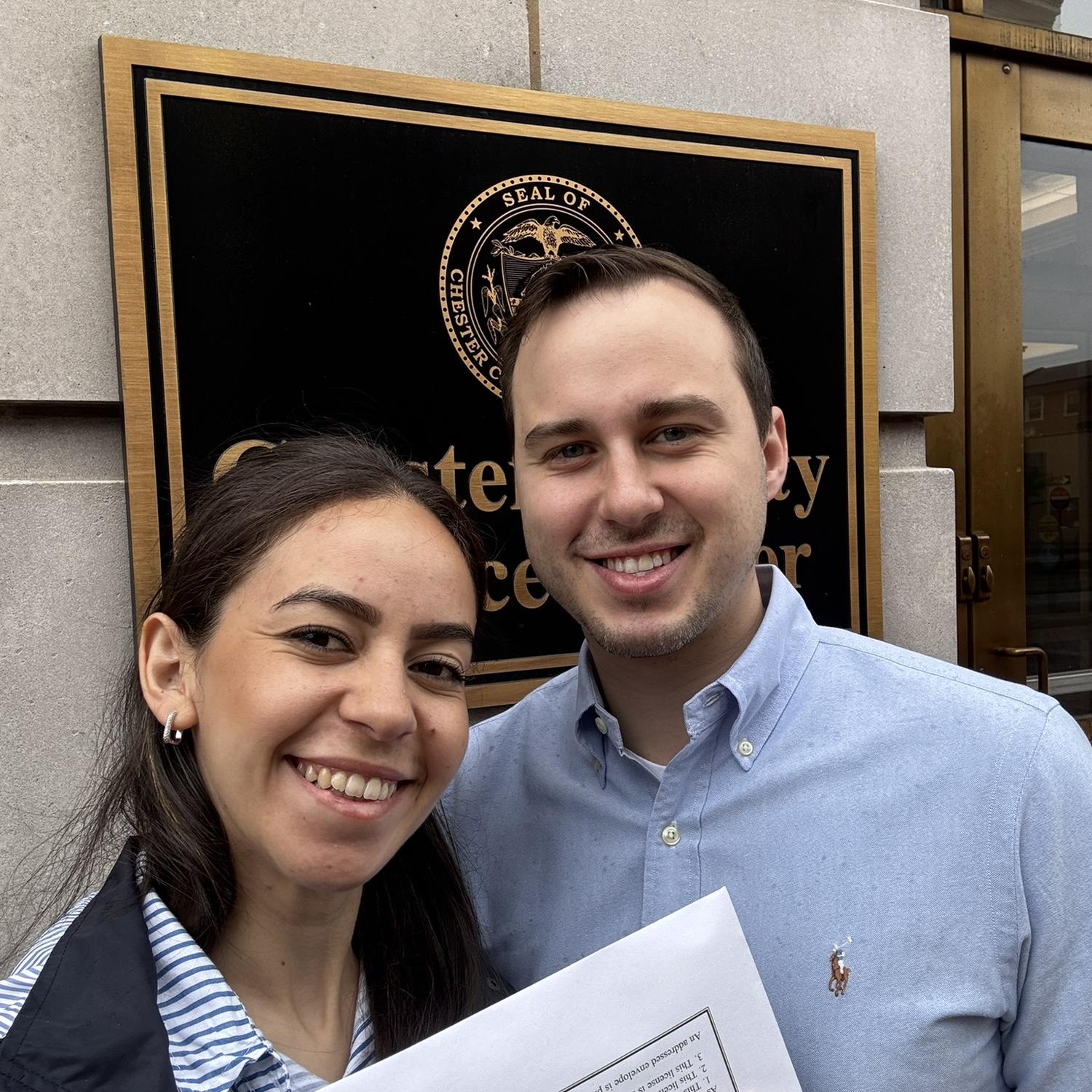 Getting our marriage license. And the countdown begins 💍💕