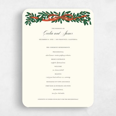 Beige Rounded Wedding Program - Crosby