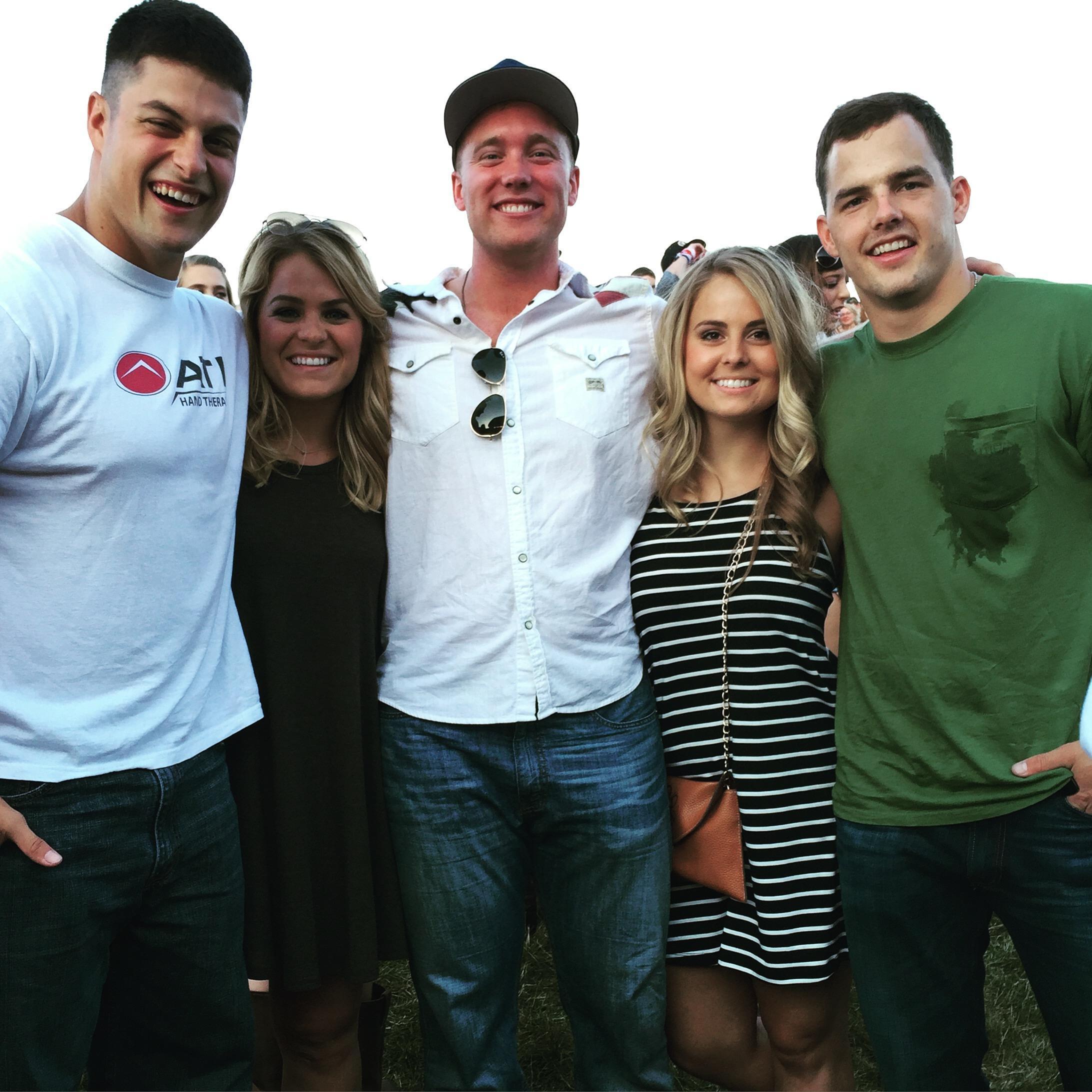 Our first picture together at Jiffy Lube Amphitheater with a few of our best friends
